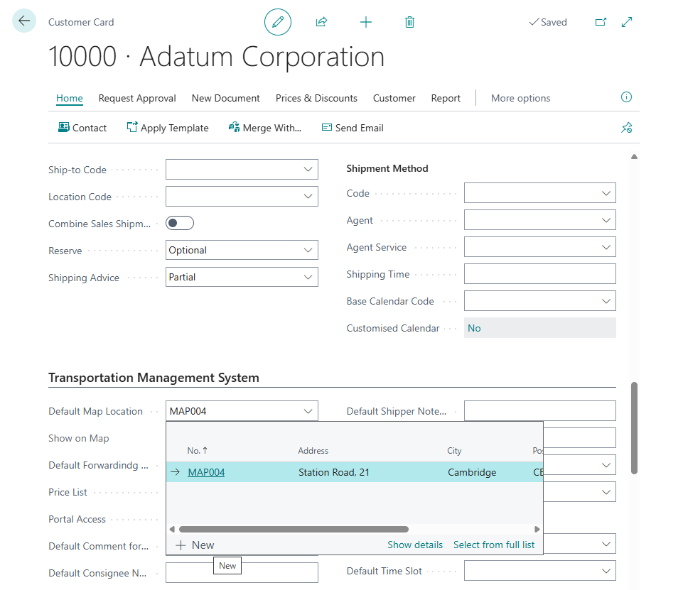 Create a default Map Location from a source record