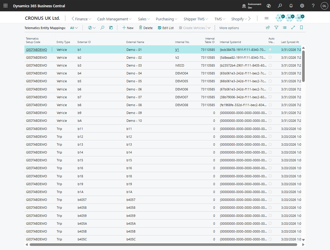 Telematics provider mapping
